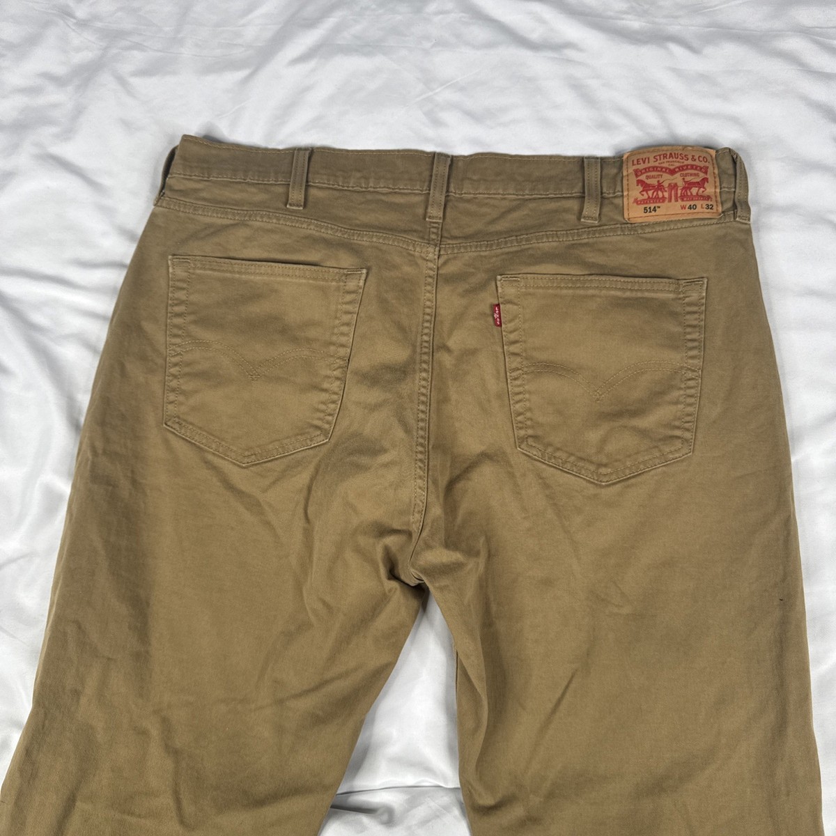 Levis Pants Mens 40x32 Brown 514 Straight 100% Cotton Canvas 5