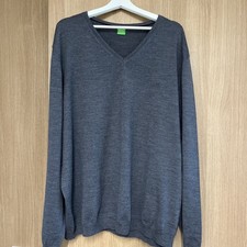 Hugo Boss Pullover Grau 4xl Sweatshirt V-Ausschnitt 66 64 62 3xl Herren Polo