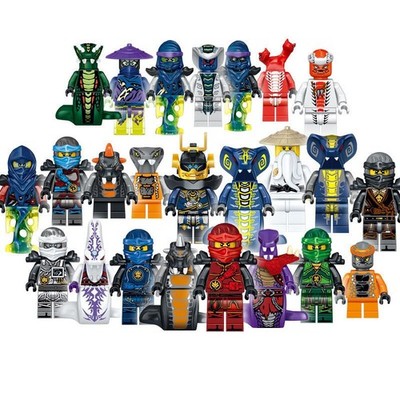 Set mit 24 Ninjago Minifiguren Kai Jay Sensei Wu Meister Bausteine   Spielzeug