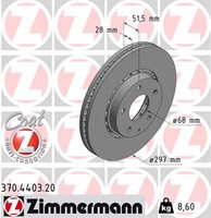 2X Zimmermann Bremsscheibe Coat Z 370.4403.20 FüR CX Mazda GH KE KF GJ GL Van