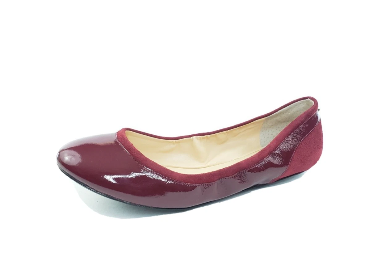 Cole Haan Avery Womens Ballet Flats Patent Leather Burgundy Size 8B