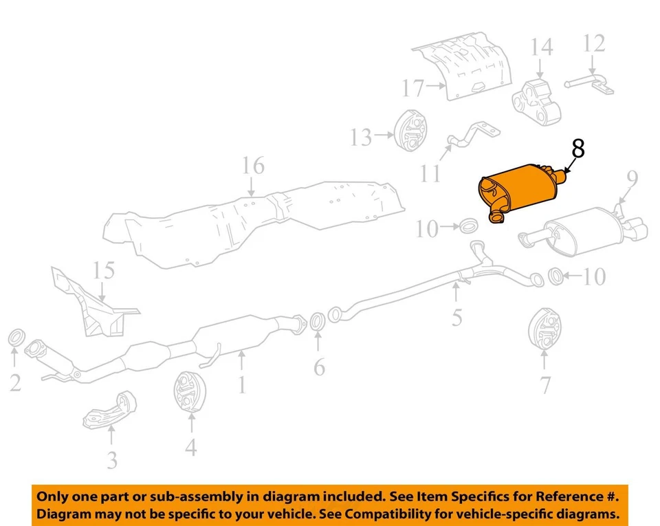 TOYOTA CAMRY  Exhaust System Rear Muffler  RH  2.5L  17430-F0091  2019 2024  45K - Image 3 of 4