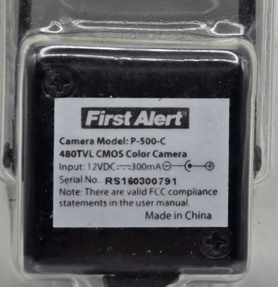 First Alert Mini Analog Indoor Color Wired Camera w/Audio P-500C- New, Sealed - Image 3 of 4