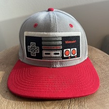Vintage Nintendo Game Controller Snapback Hat Grey Red Black Adjustable