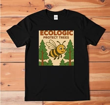 Eco Bee T-Shirt Protect Trees Nature Graphic Tee Save The Bees Environmental Shi