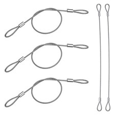 5 Pack Thin Cable Lock with Double Loops, 12 inch Safety Cable Vinyl Coated