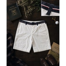 Vintage Tommy Hilfiger White Golf Chino Shorts Belted Preppy Dadcore 38W Classic