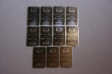 11 grams of Germania Mint 1 gram bars - 999.9 fine silver