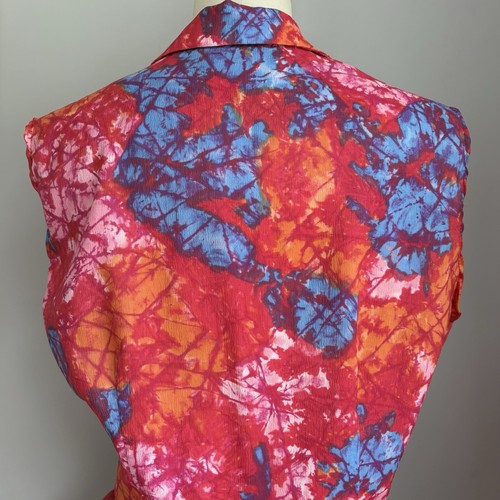 Vintage 1960’s Batik Style Print Shirtwaist Dress Small Medium - Picture 8 of 8