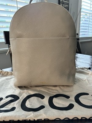 ECCO Beige / Gold Leather Backpack New With Tags!