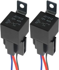 2 Pieces 4 Pin Car Relay, 12V 40A SPST Automotive Relay with Harness Socket and