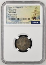 1724 Holland 2S Shipwreck Akerendam NGC Graded GENUINE