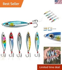 Durable 5-Pack of Sinking Metal Lures - Ideal for Saltwater Fishing Adventures