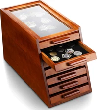 Pocket Knife Display Case Glass Top Display Case Holder Tool Storage Cabinet wit