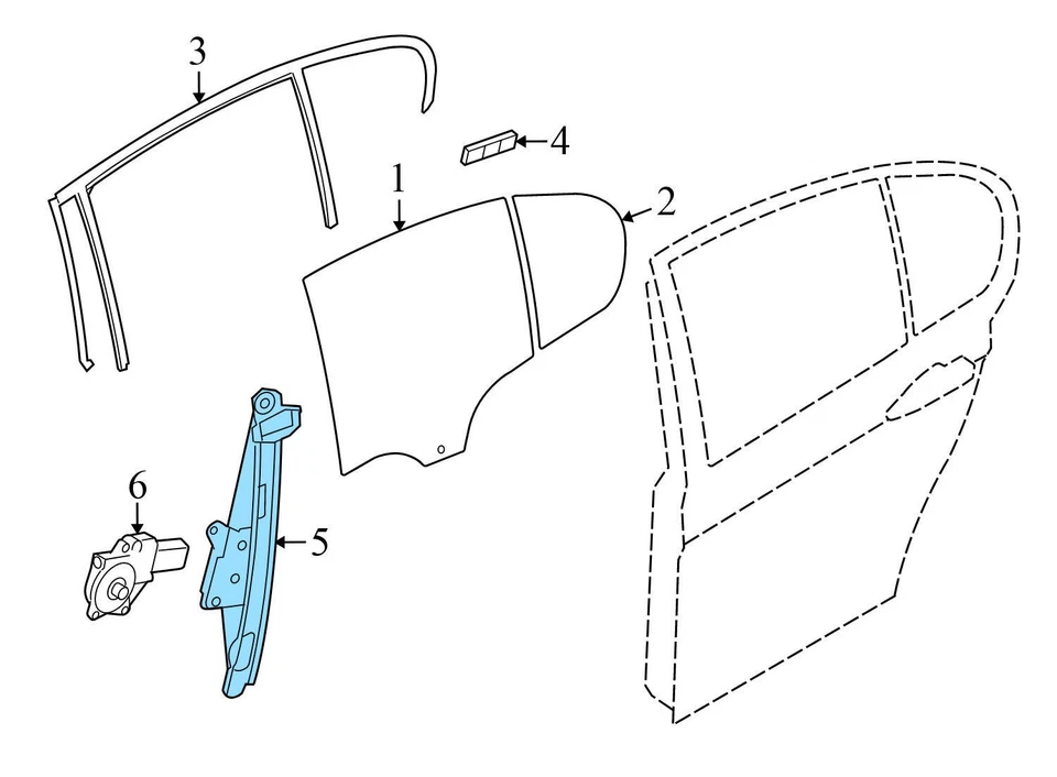 2016–2018 BMW 340I XDRIVE — регулятор заднего правого стекла 7281888 - Изображение 3 из 4