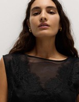 Marks & Spencer Womens Tea Midaxi Lace Dress in Black - M&S