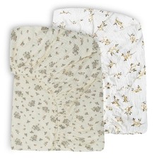 Ultra Soft Organic Muslin Crib Sheets, 2-Pack Baby Fitted, Breathable 52"x28"