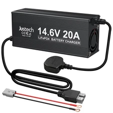 12V 20A Lithium LifePO4 Battery Charger 14.6V Maintenance for Boats and Car