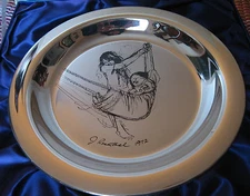 1972 WELLINGS MINT*STERLING SILVER DISH PLATE*CHILDREN of MANKIND ROSENTHAL~178g