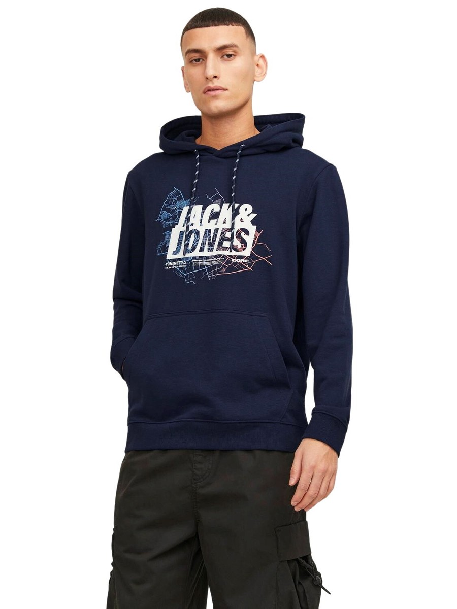 Jack Jones Herren Kapuzenpullover Hoodie JCOMAP LOGO Regular