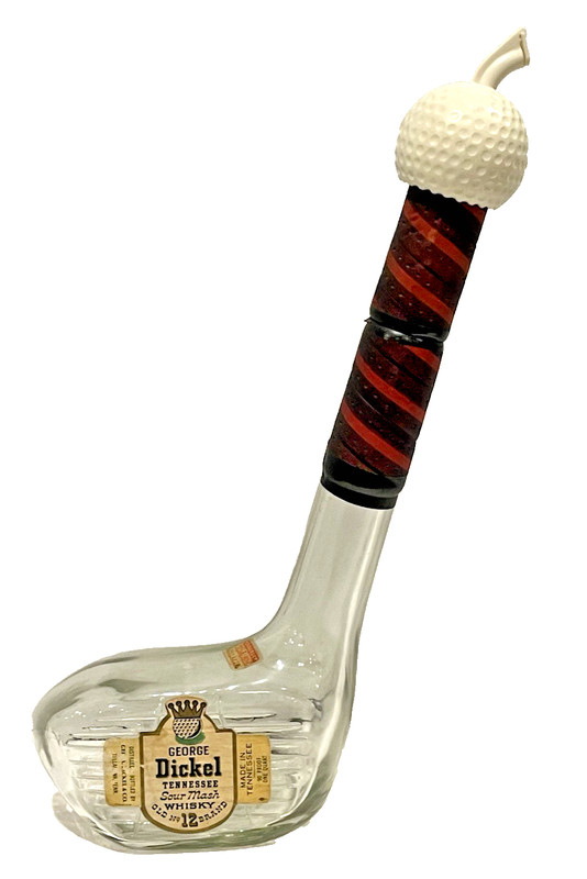 Vtg 60s George Dickel Tennessee Whisky Golf Club Bottle Golfer Decanter Unique!