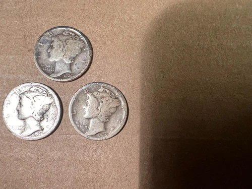 1926-P Good, D About Good, S Good Silver Mercury Dimes (Lot of 3 coins).
