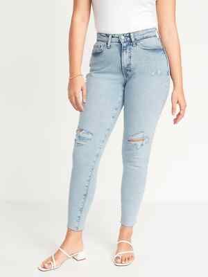 NWT Old Navy Curvy High-Waisted OG Straight Ankle Jeans Women's Size 16  Ripped