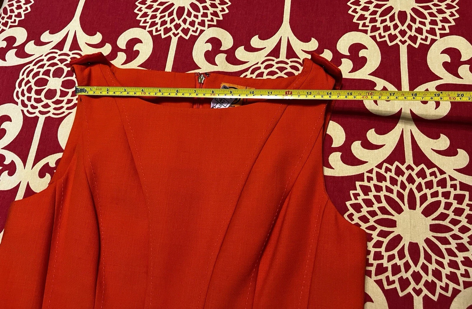 Abito in guaina aderente con bottoni oro Tory Burch misto lana arancione 12