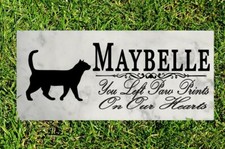 Personalized Cat Memorial Custom Pet Memorial Stone Paw Prints On Our Hearts
