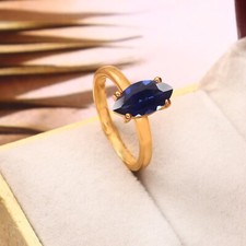 Genuine Ceylon Blue Sapphire Ring Marquise Ring Gemstone Ring Wedding Ring