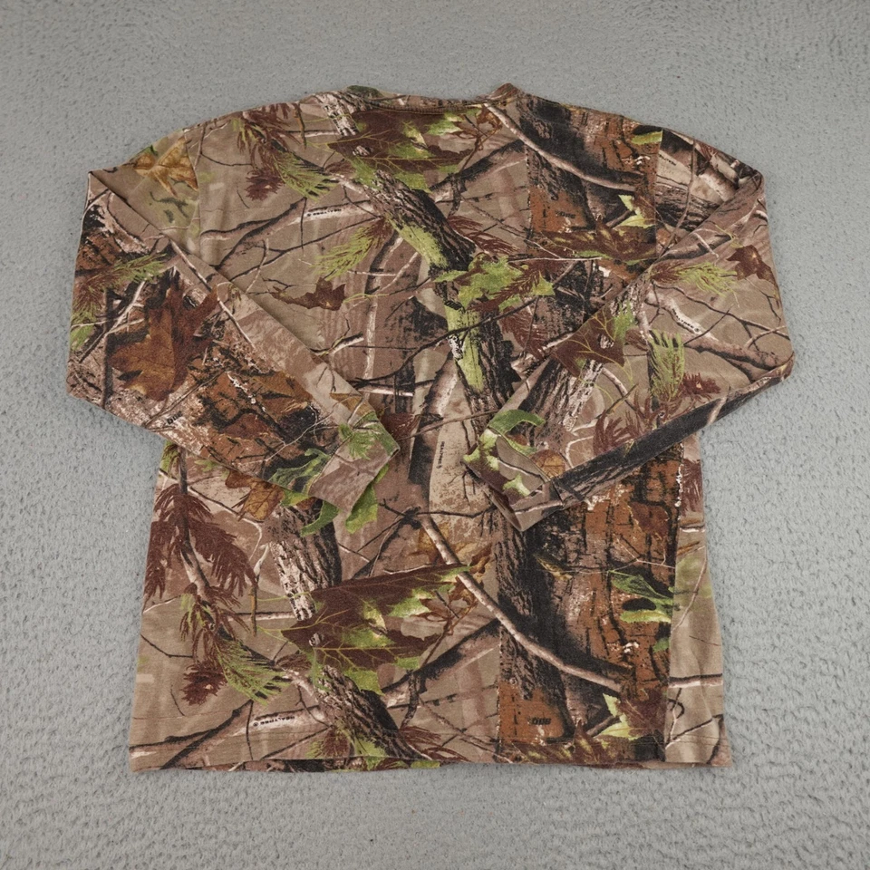Code V Camo Shirt Mens Large Brown Green Woodland Camo Long Sleeve Hunting Y2K - Image 2 of 4