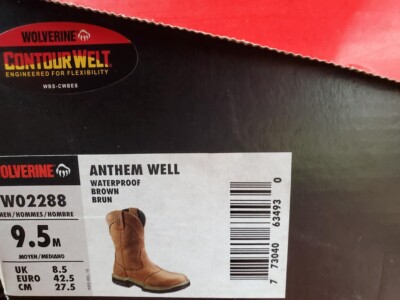NEW MENS WOLVERINE ANTHEM WELL BROWN W02288 WATERPROOF BOOTS  display picture 3