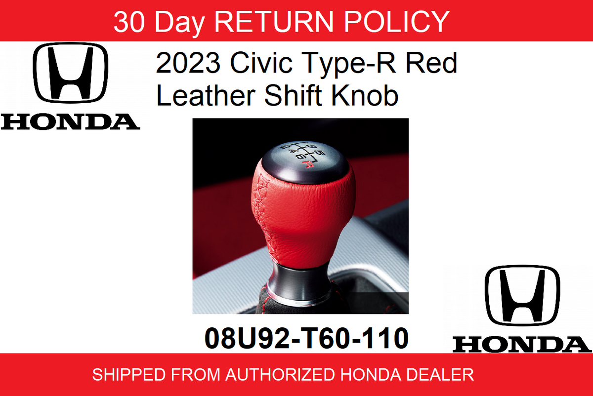 🔥Genuine New 2023-25 Honda Civic Type-R Red Leather Shift Knob