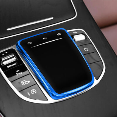 For Mercedes-Benz GLC 2020-2021 Blue ABS Central Console Multimedia Cover Trim