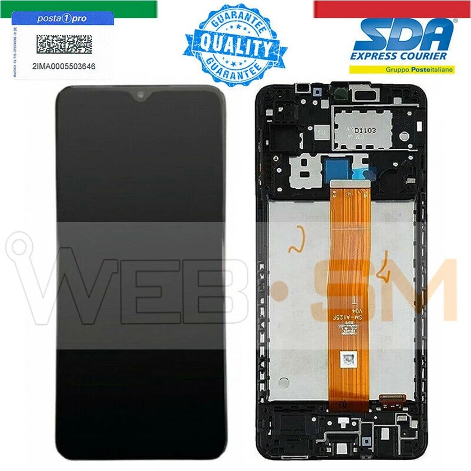 LCD SCHERMO DISPLAY VETRO TOUCH SCREEN E FRAME SAMSUNG GALAXY A12 A125 SM-A125F