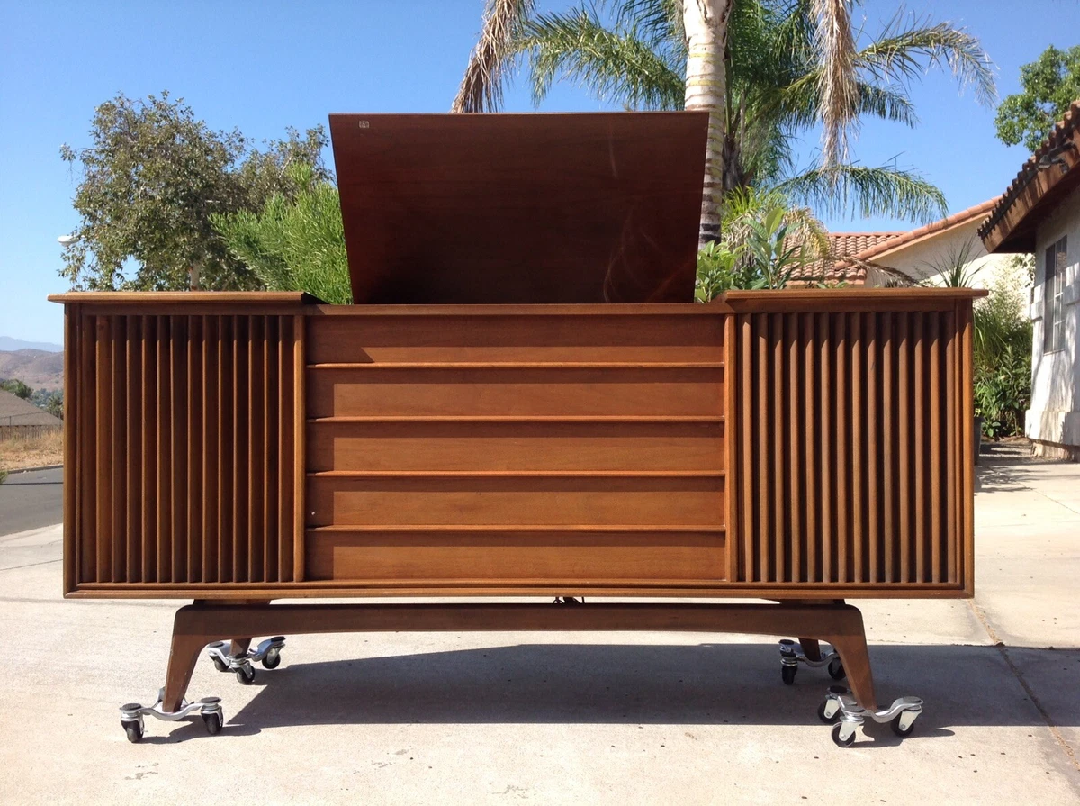 Mid century modern stereo cabinet deals