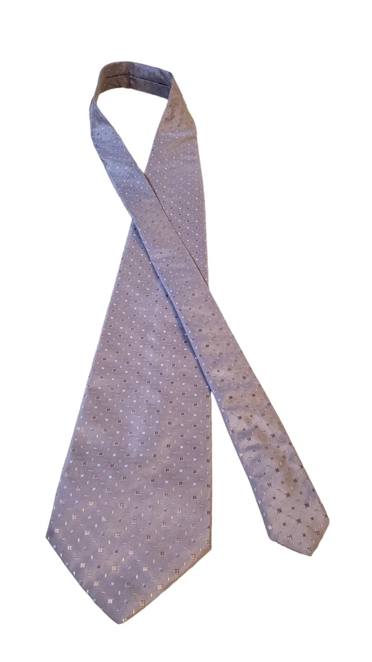 Corbata de lujo lavanda geométrica texturizada seda hecha en Italia corbata trabajo Foto 4 de 4