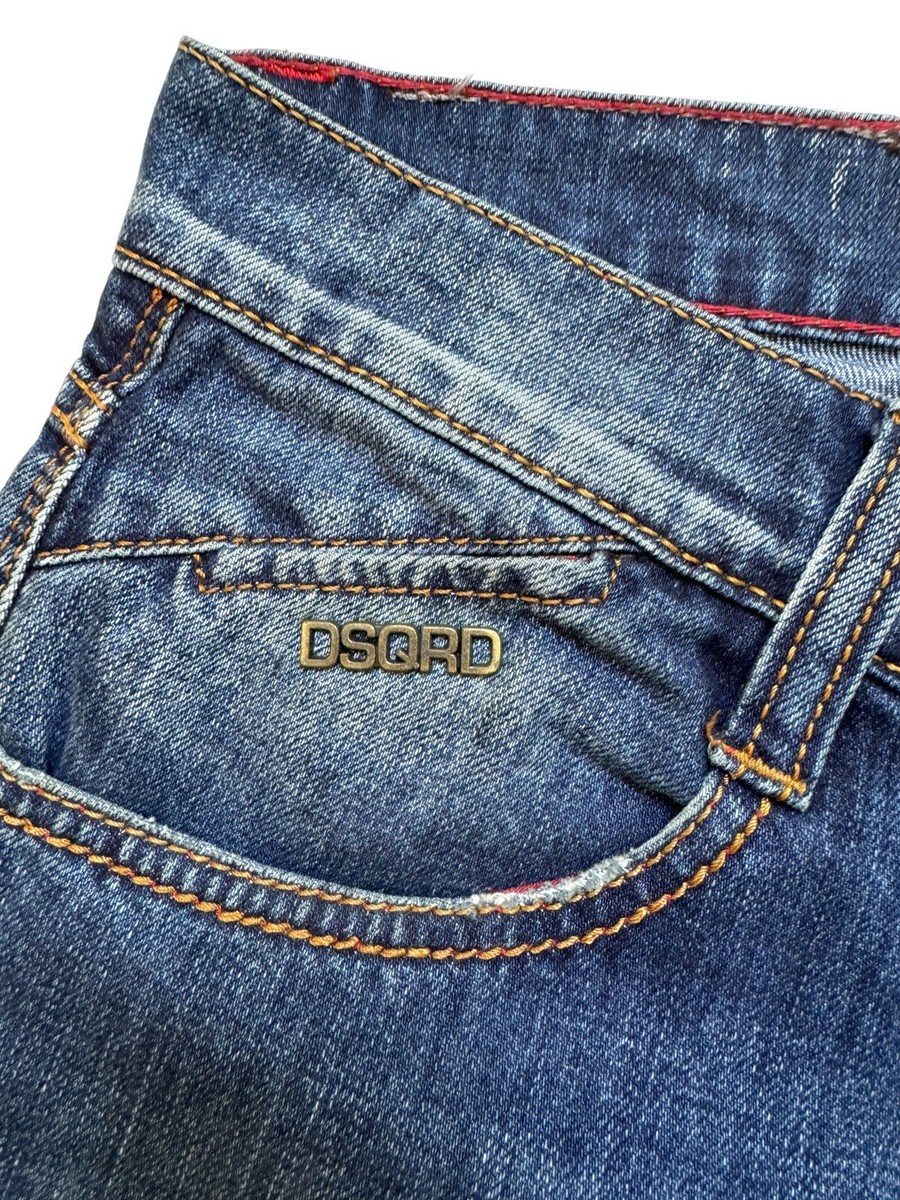 DSquared2 Dean & Dan Mens 32x33 Blue Straight Jeans Made in Italy
