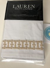 One Ralph Lauren KING Sham Spencer Wheat Embroidery New Pristine Factory Folded