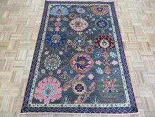 4 x 6 Hand Knotted Gray Peshawar Oushak Oriental Rug G12640