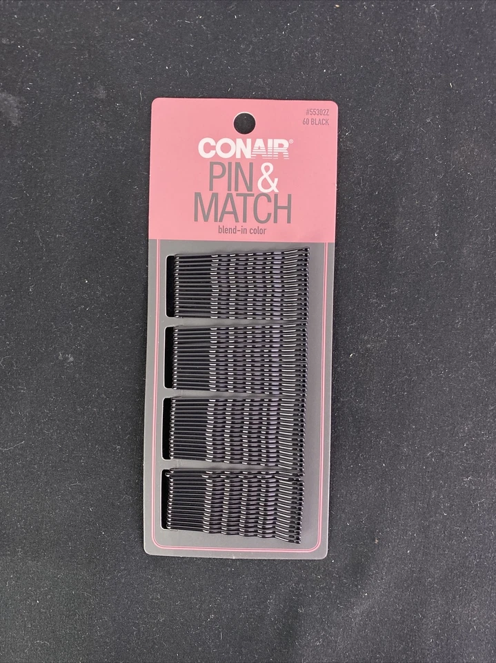 6 Pack Conair Pin and Match Black Bobby Pins 360 in Total - Image 3 of 4