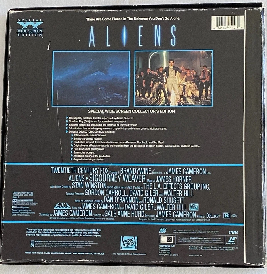 Aliens Box Set 4 Disc (LD 1986 LaserDisc) +Book Special Widescreen Collector Ed - Image 2 of 4