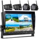 10" Wireless Backup Camera Quad Split Monitor w/Recording for RV/Truck/Trailer