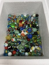 250 Vintage Glass Marbles Lot  3.14 Lb Bulk Shooter  Player Cat  s Eyes Swirls