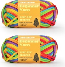 Crochet Yarn for Crocheting  Knitting, Soft Cotton Rainbow