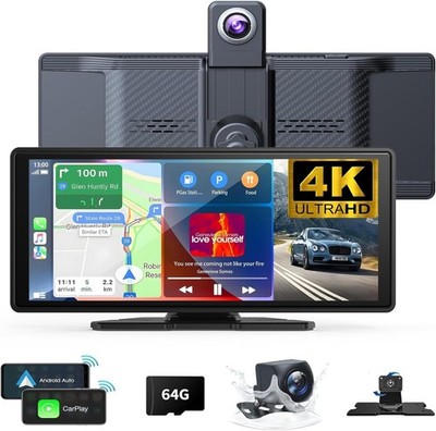 Multi-Function Wireless Carplay Screen: 10.26'' 4K, GPS, Mirror Link & Cameras