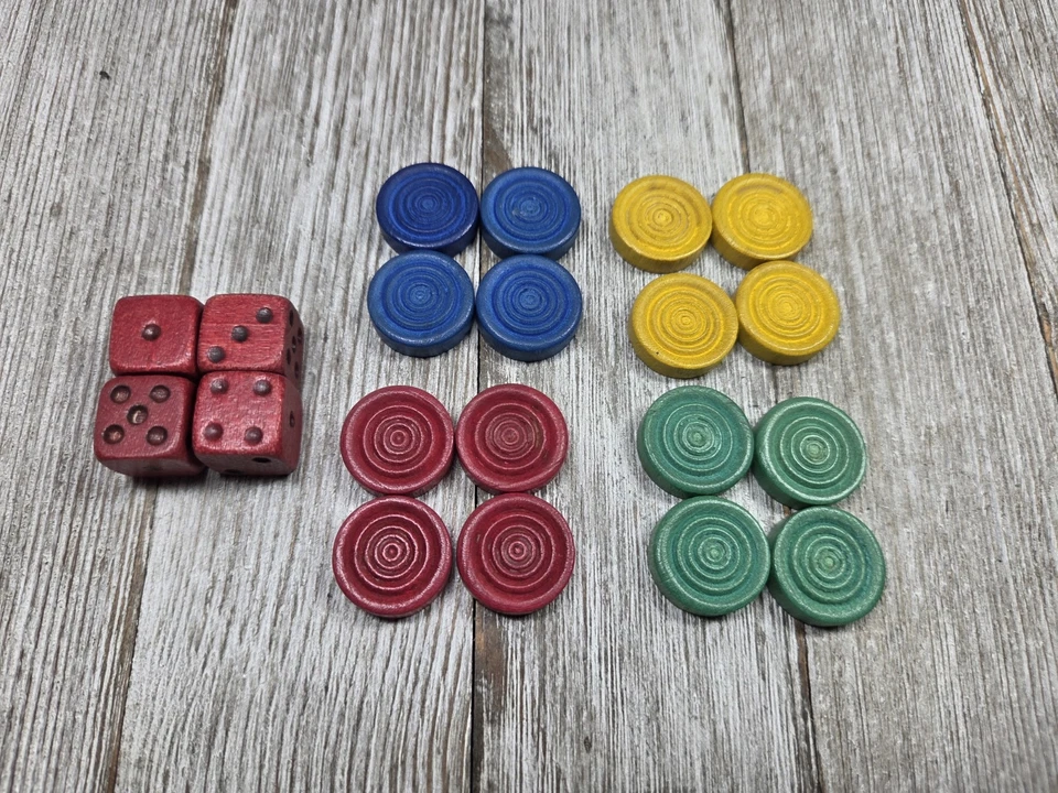 Vintage 1940's PARCHEESI Popular Edition Great Backgammon Game Selchow Righter  - Image 2 of 4