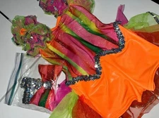 Small child dance costume bright vibrant poofy shorts one piece 