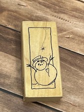 2000 STAMPENDOUS N103 JOLLY SNOWMAN WOOD MOUNTED RUBBER STAMP CHRISTMAS MAGIC