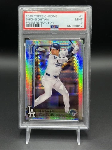 2025 Topps Chrome Shohei Ohtani Prism Refractor #1 PSA 9 Los Angeles Dodgers